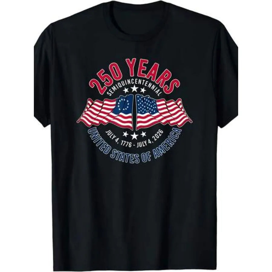 【New style】250th Anniversary Of The United States 250 Years - Men's and Women's Vintage 1776- Commemorative T-Shirt - 250 Years