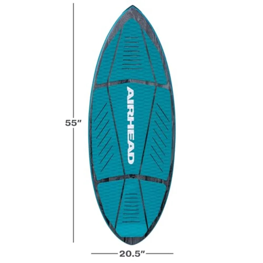 Wakesurf Boards EVA Traction Pads with Adjustable Foot Straps for All Skill Levels Black Durable Non-Slip Surface Multiple Size