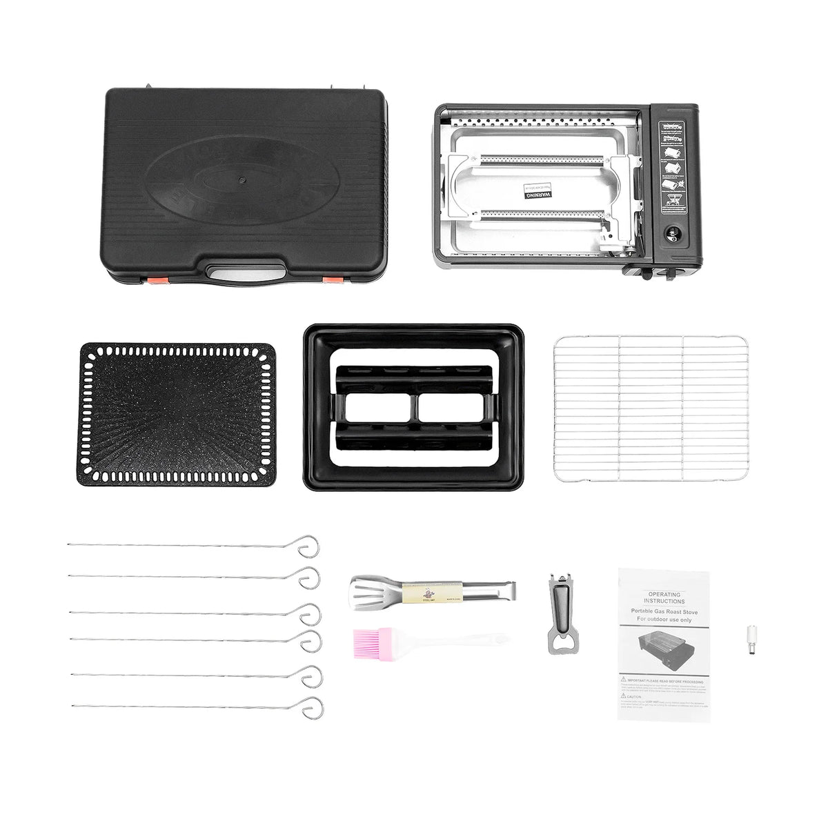Portable Camping Grill Gas Stove BBQ Grills with Storage Box for Camping Traveling Trekking Travel Accessories 43*28.5*11.5cm