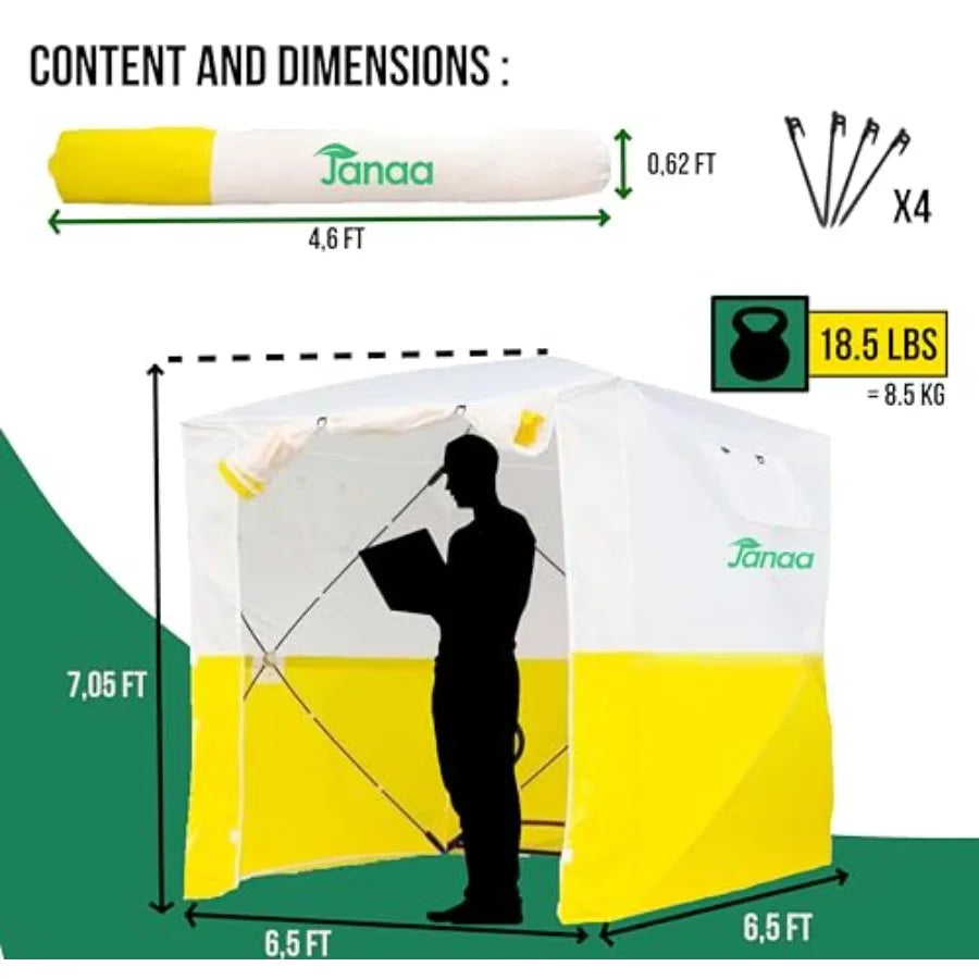 JAX3 Professional Work Tent Pop Up 62x6 2x7 Ft Instant Quick and Easy ToolFree Setup UV50+ Waterproof Slicing Commercial Tent F