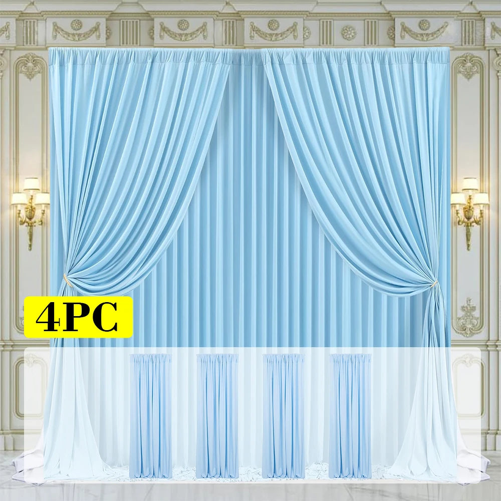 4 Panels-5ft x 7ft Lavender Backdrop Curtain for Parties Wedding Wrinkle Free Light Purple Photo Curtains Backdrop Drapes Fabric