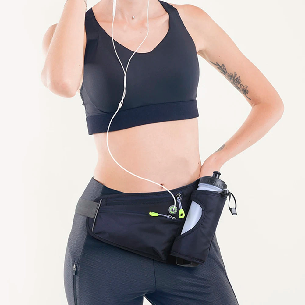 Running Waist Bags Water Bottle Holder Hydration Belt Bag Cell Phone Jogging Cycling Bag For Men Women Sports Fanny Pack Gym Run