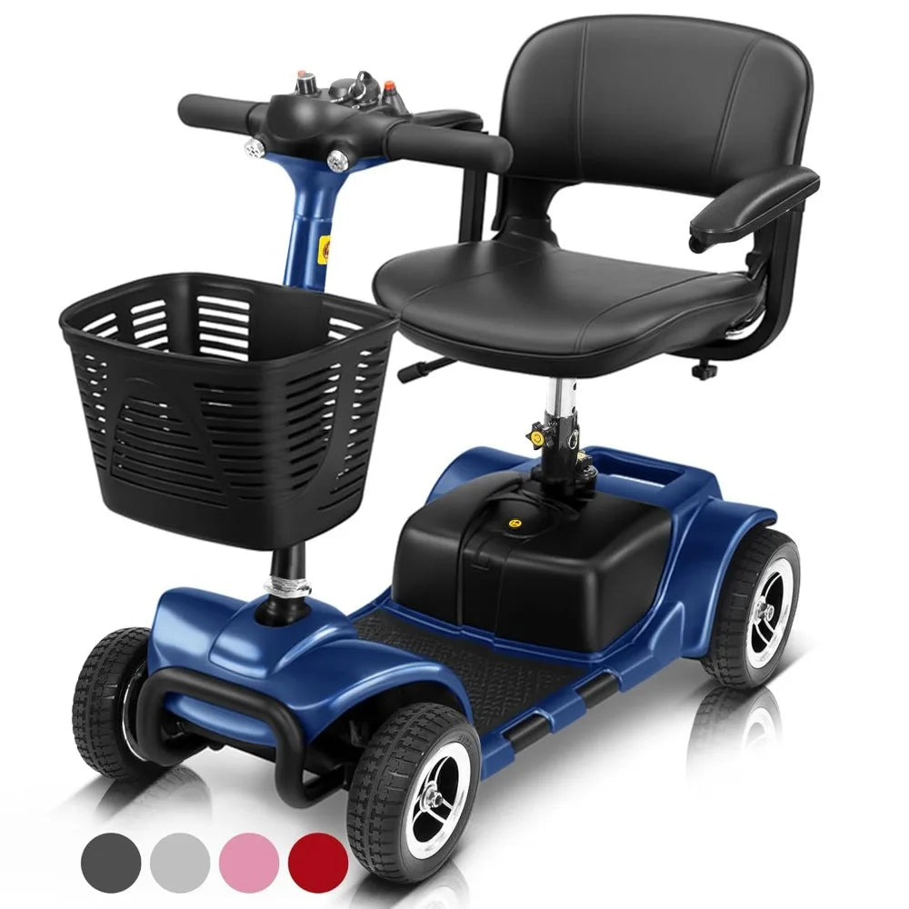 Electric 4-Wheel Mobility Scooter Heavy Duty Compact Wheelchair Device for Adult Travel Customized Portable Mobility Scooter