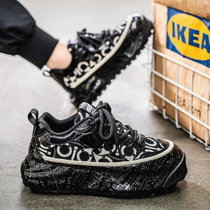 Men's thick-soled anti-slip sports shoes - Casual and fashionable sports shoes, suitable for couples' outdoor activities, joggin