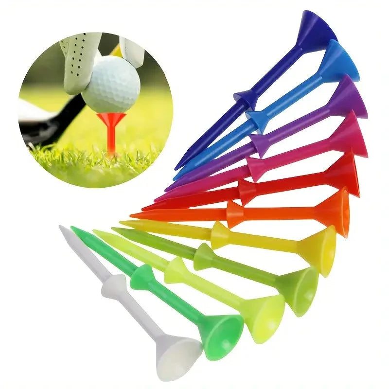 50pcs 83mm 3 1/4 Inch Golf Ball Tees Mixed Color Durable PVC Golf Nails Reduce Friction for Practice Training Accessories