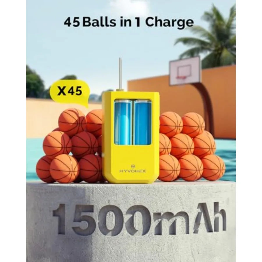 Ball Pump for Sports Balls, Portable Electric Basketball Pump Ultra Fast Inflation, with Digital LED Display Air Pump for Balls