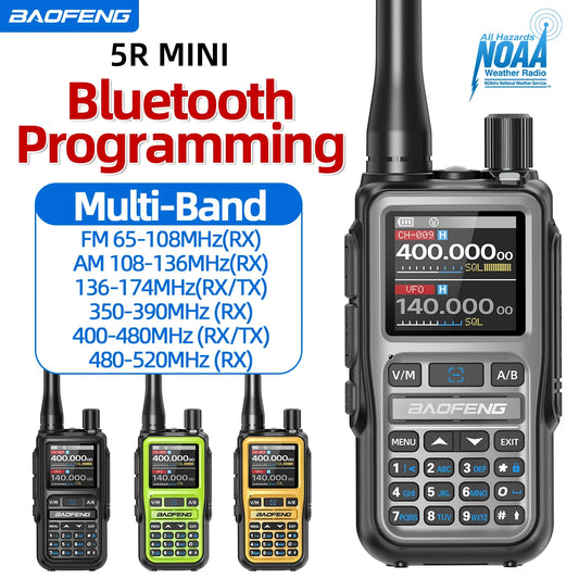 4PACK BAOFENG UV-5R MINI Walkie Talkie Bluetooth Programming Ham Two Way Radio Handheld Long Range Type-C Dual PTT Multi Band