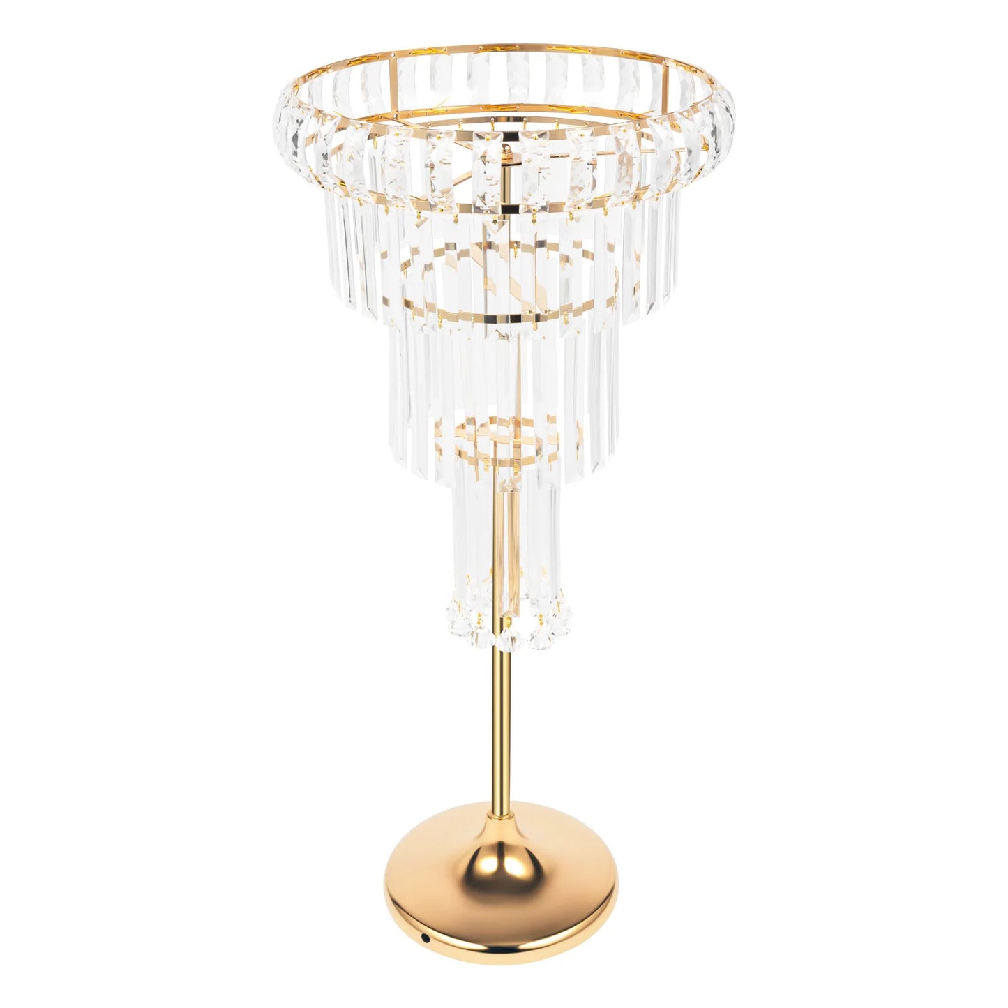 Crystal Wedding Flower Stand, 5 Tier Crystal Flower Stand with Ice Curtain and Gold Frame, Wedding Centerpiece Decor