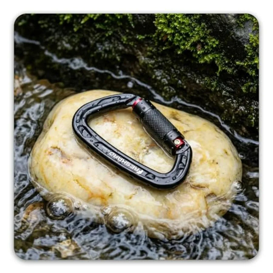 UIAA Certified 25KN Auto Locking Climbing Carabiner Clips, Twist Lock, and Heavy Duty Carabiners for Rock Climbing, Rappelling,