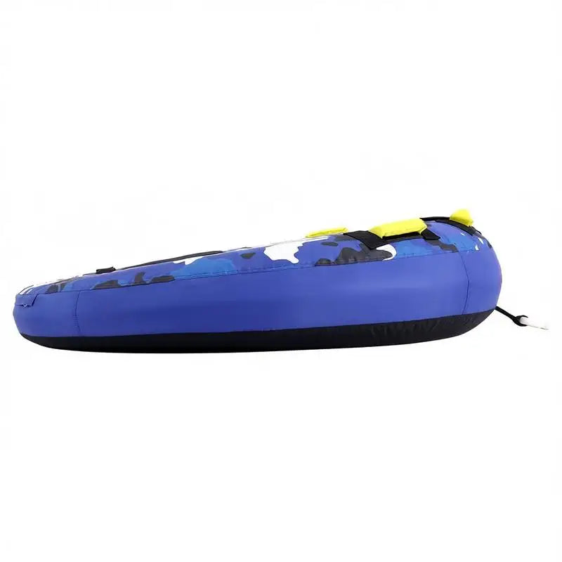 Inflatable Water Sled 51.8" For Lake River Ocean, 1-2 Person Capacity 340lbs Load Round Heavy Duty Nylon Cover EVA Foam Handles Speed Safety Valve