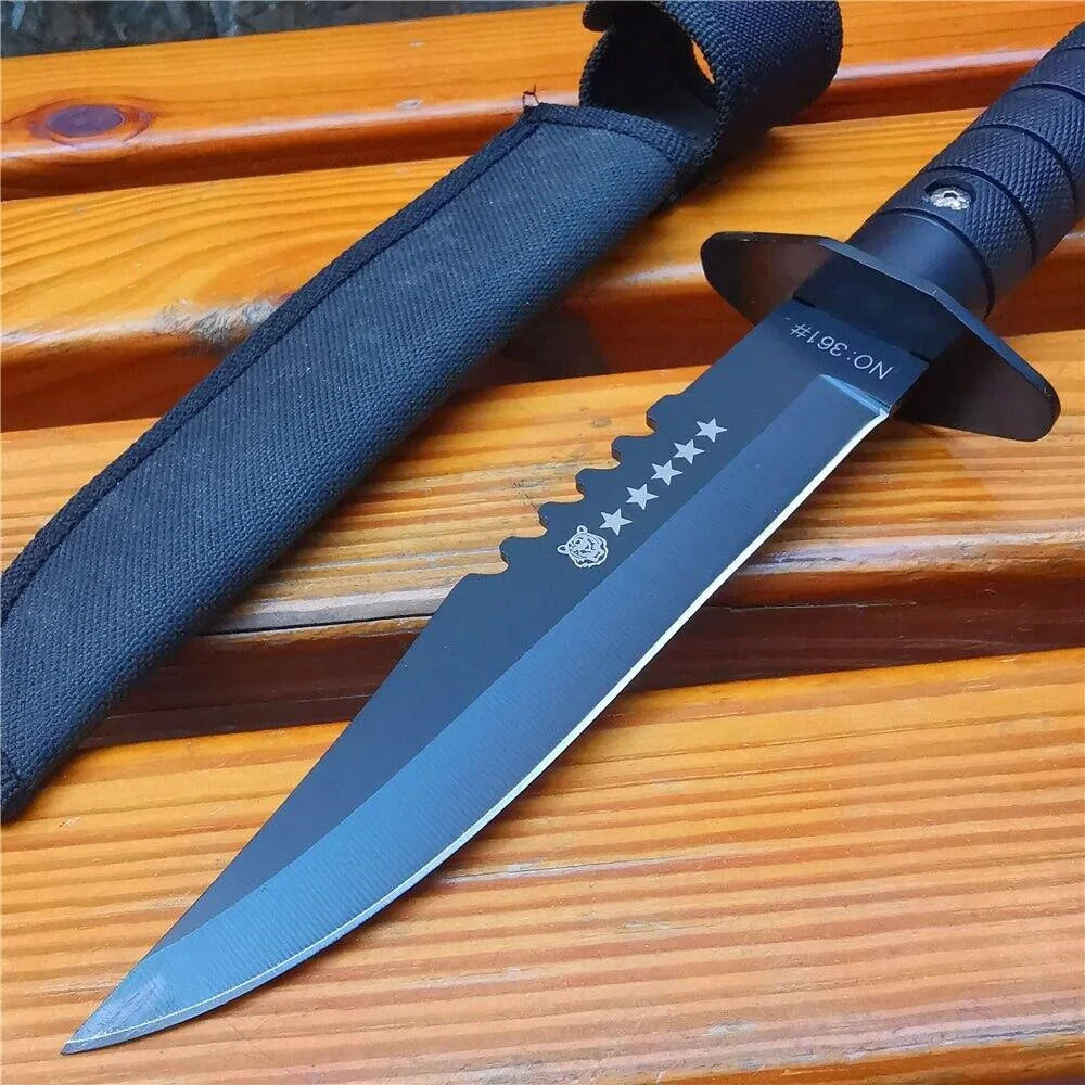11.22 Inch Hand Forged Stainless Steel Camping Mountaineering Defense Knife Tool