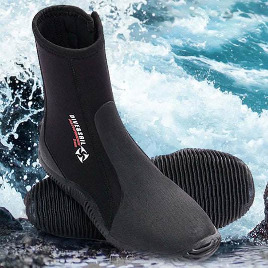 Neoprene Diving Boots Zipper Dive Boots Anti-Slip 5mm Surfing Snorkeling Diving Boots for Diving Snorkeling Surfing