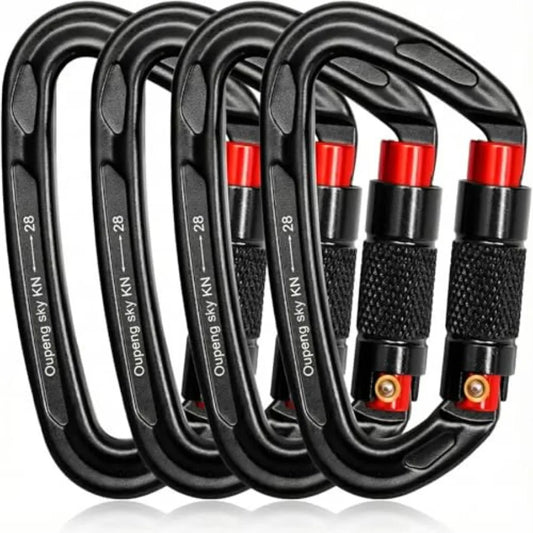Auto Locking Carabiner Clips - 28KN 6172lbs Heavy Duty Caribeaners, Large Carabiner Clip for Keychains Hammock Camping, Gym, Hi