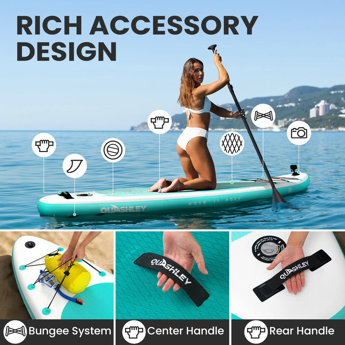 320*86*15cm Inflatable SUP Stand-Up Paddle Boards for All Skill Levels Ultra-Light Paddleboard with Durable SUP Accessories