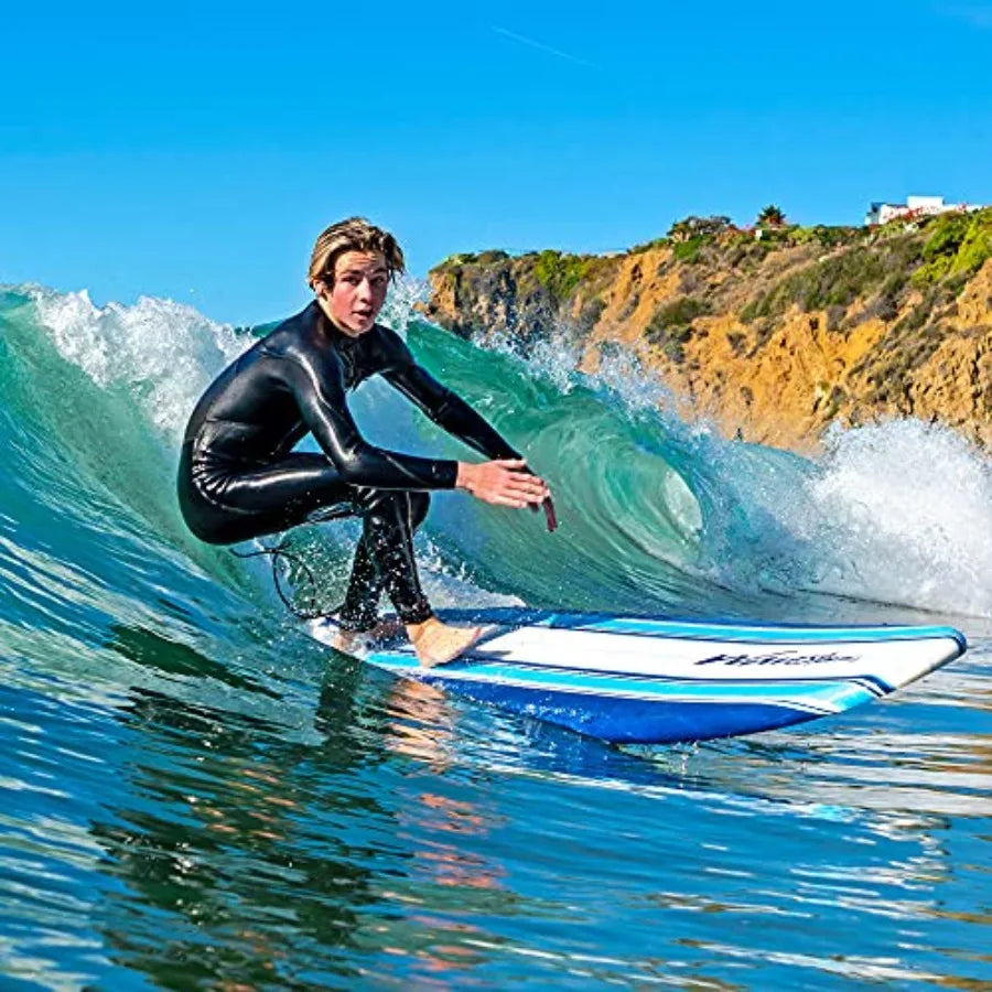 Surfboard - Foam Constructed with Accessories for Beach Use Lightweight and Durable Ideal for Beginners Available in Multiple C