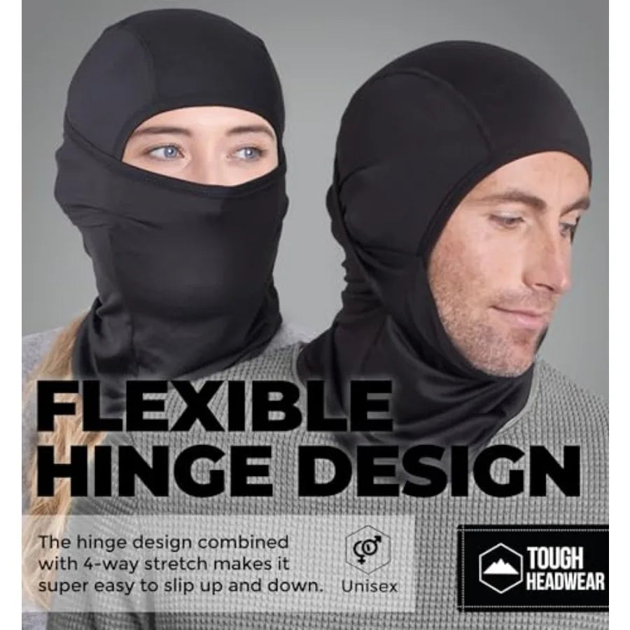 Tough Headwear Balaclava Ski Mask - Breathable Face Mask for Men - Flexible Hinge Full Face Cover - Windproof Motorcycle Gear