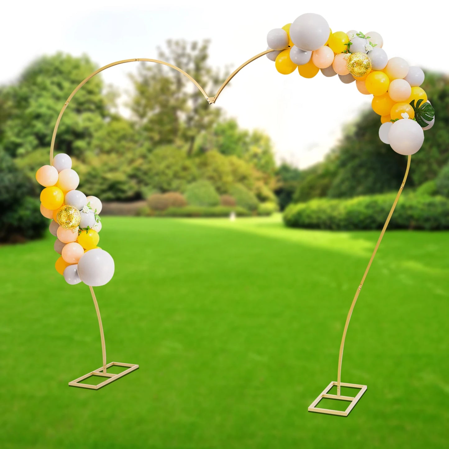 2.65x2.35m Large Balloon Arch Stand Heart Shape Wedding Arches Metal Flower Arch Backdrop Stand for Wedding Ceremony Birthday