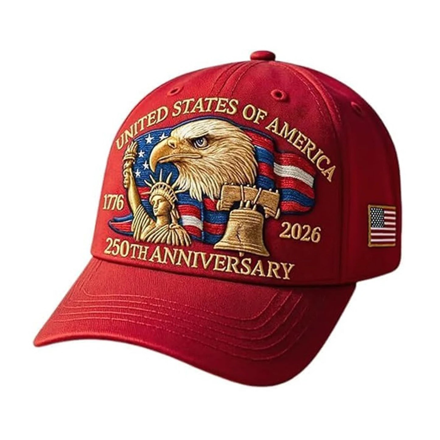 Breathable Patriotic Baseball Cap US 250th Anniversary Cap Retro Washed Versatile Patriotic Cap US 250th Anniversary Tribute Hat