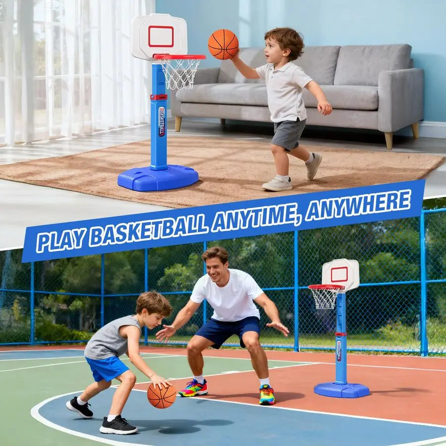Toddler Basketball Hoop, Adjustable Height Indoor Basketball Hoop for Kids 13, Foldable Mini Basketball Goal with 3 Balls, Outdo
