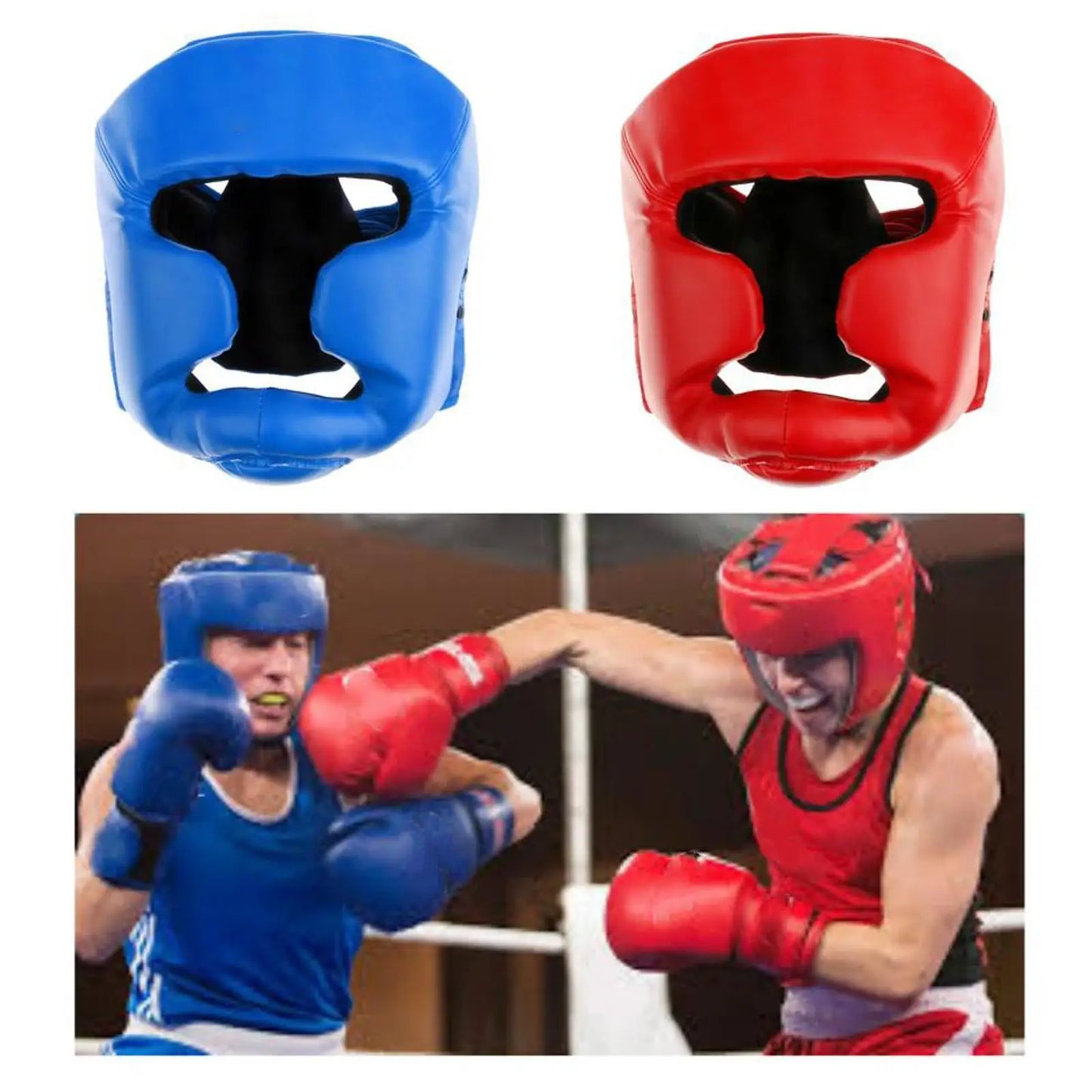 Head Guard Boxing Sparring Head Protector Mma Head Face  58 to 66CM Black