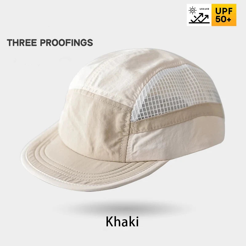 Casual Adjustable Sports Summer Breathable Five-panel Hat Quick-drying Waterproof Sports Hat UV Protection Running Sports Caps