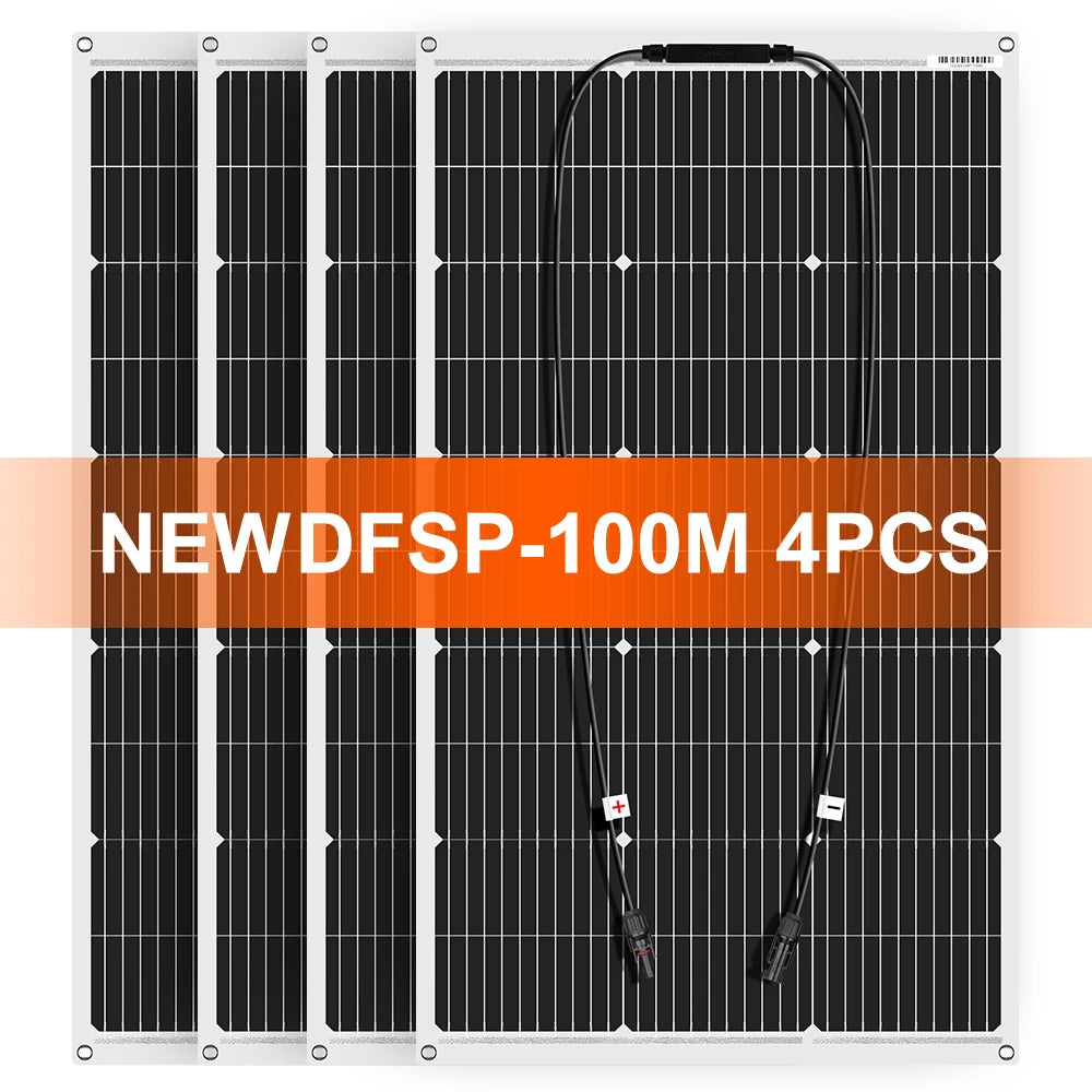 USA Shipped DOKIO 100W-400W Flexible & Durable Solar Panel, 12V/18V Waterproof Portable Charger for RV Camping Boat Van