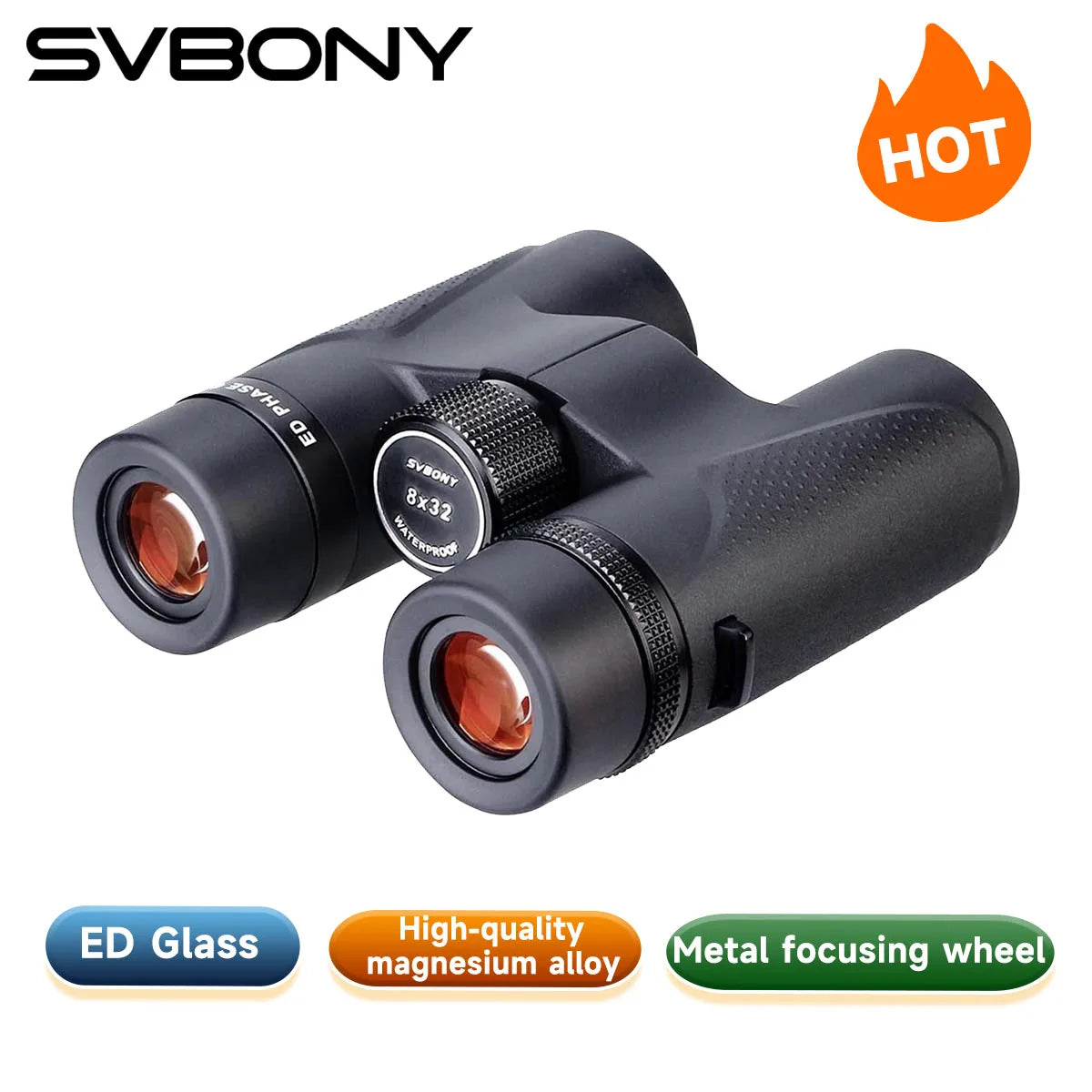 Svbony SV202 8X32/8x42/10x42/10X50 ED Binoculars IPX7 Magnesium Alloy Body long range Binoculars BAK4 for Bird Watching Camping