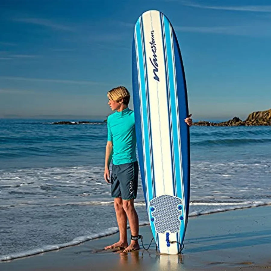 Surfboard - Foam Constructed with Accessories for Beach Use Lightweight and Durable Ideal for Beginners Available in Multiple C