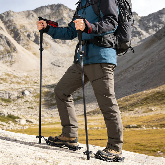 Local+ Ultralight Carbon Fiber Trekking Poles Outdoor Hiking Cane Folding Telescopic Nordic Mountain Climbing Pole Walking Stick