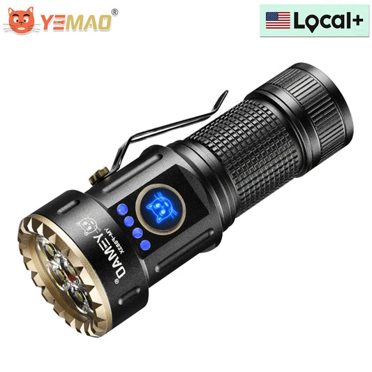 YEMAO F337X Powerful Led Flashlight 7 XTE Leds 3000 Lumens 200 Meters 18650 Battery Multi-color Auxiliary Lights EDC Torches