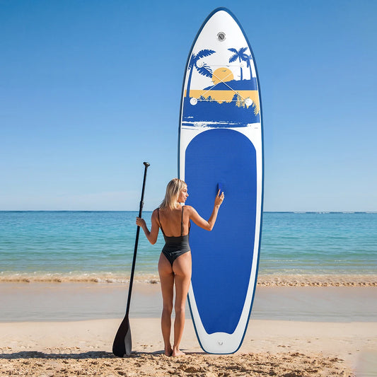FUNWATER Inflatable Paddle Board Ultra-Light Stand-Up Paddle Board Surfboard for All Skill Levels With SUP Accessories 320-350cm