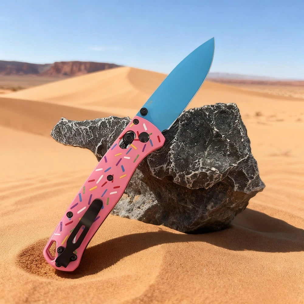 Donut Handle Folding Knife Stainless Steel Blade High Quality Outdoor Perfect Gift for Christmas Holiday Gift To Men Gentleman