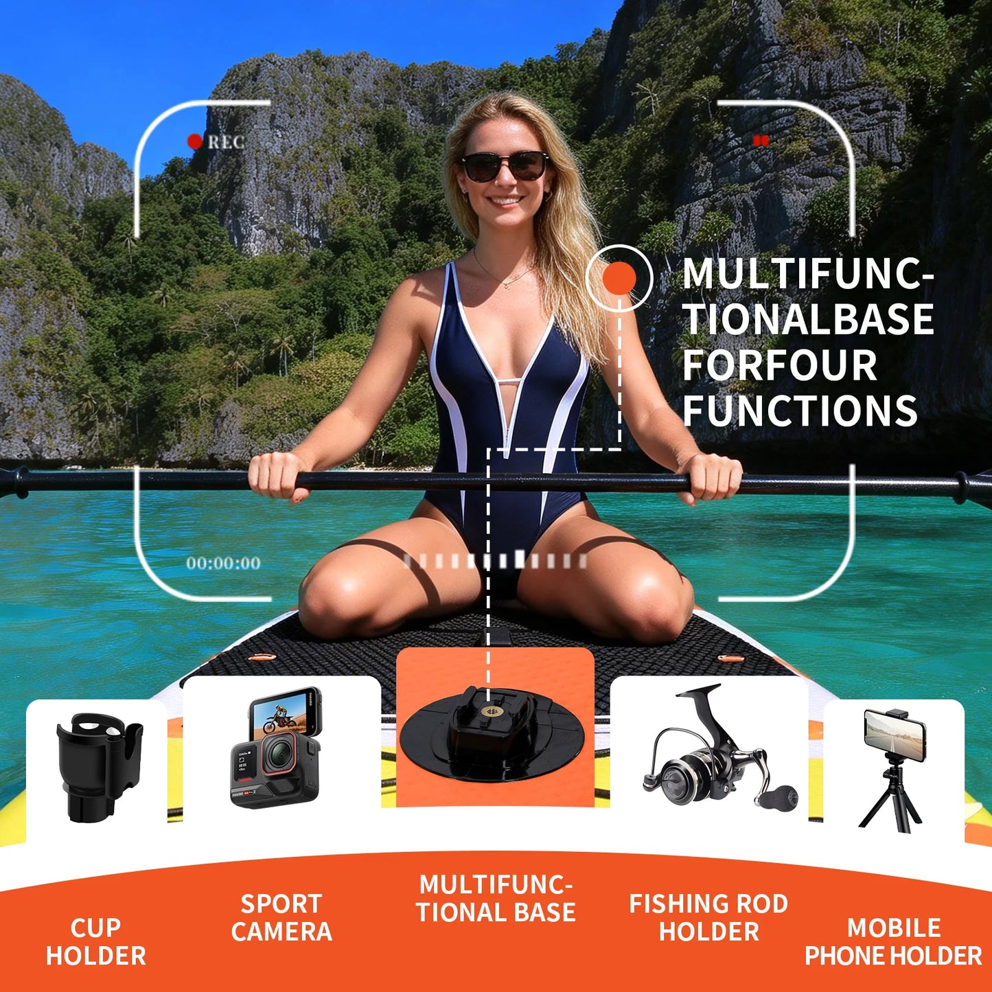 10'6" Inflatable Stand Up Paddle Board with Complete Accessories & Camera Mount,Non-Slip Comfort Deck SUP Paddleboard
