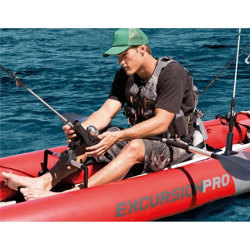 INTEX 68309EP Excursion Pro K2 Inflatable Kayak Set: Includes Deluxe 86in Kayak Paddles and High-Output Pump – SuperTough PVC