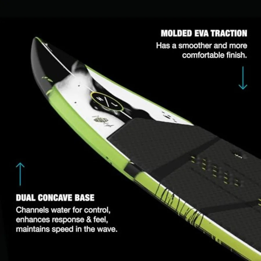 Broadcast Wakesurf Board for wake surfing premium epoxy resin construction matte black finish lightweight and responsive design