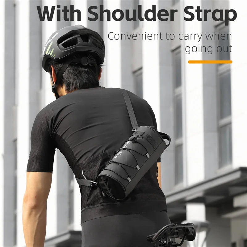 WEST BIKING Bike Bag Portable Handlebar Multi-purpose Large Capacity Backpack MTB Road Cycling Frame Tube Bag Elastic Band