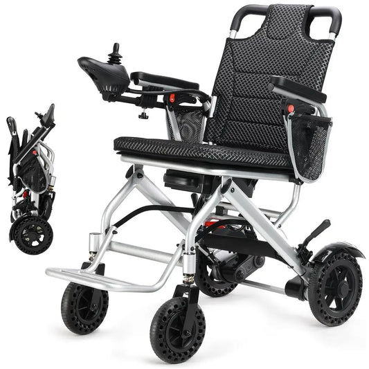 Lbs Lightweight Electric Wheelchair, Electric Wheelchairs for Adults Foldable, 15 Miles Range Motorized Wheelchair for Seniors,