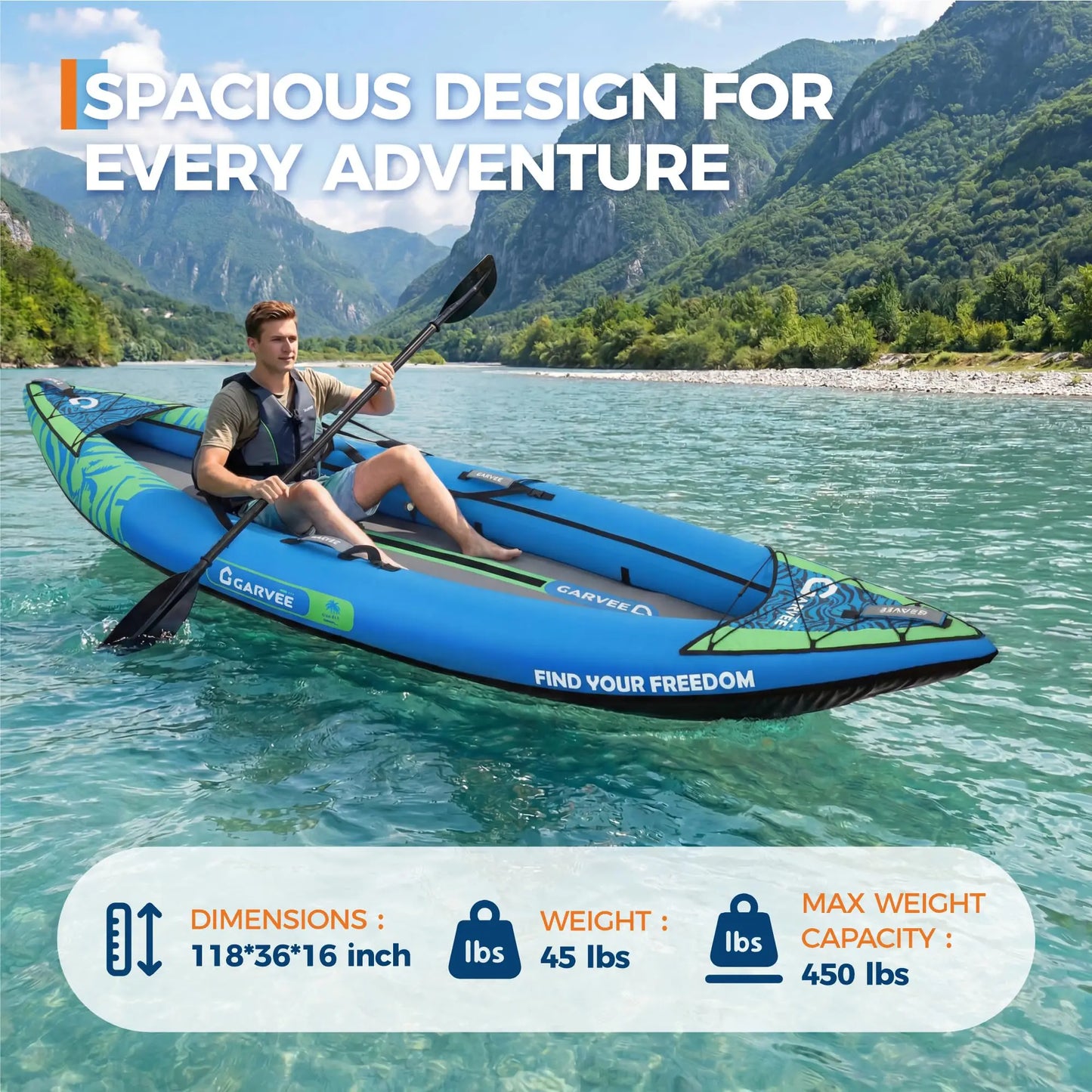 2 Person Inflatable Kayak Portable Fishing Touring Boat Heavy Duty Canoe With Seat Paddles Pump Outdoor Water Sports