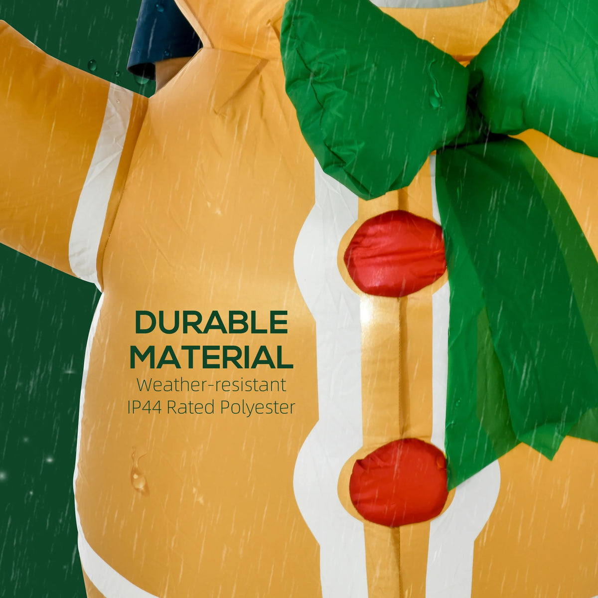 HOMCOM 6ft Christmas Inflatable Gingerbread Man, Outdoor Blow-Up Yard Decoration with LED Lights Display