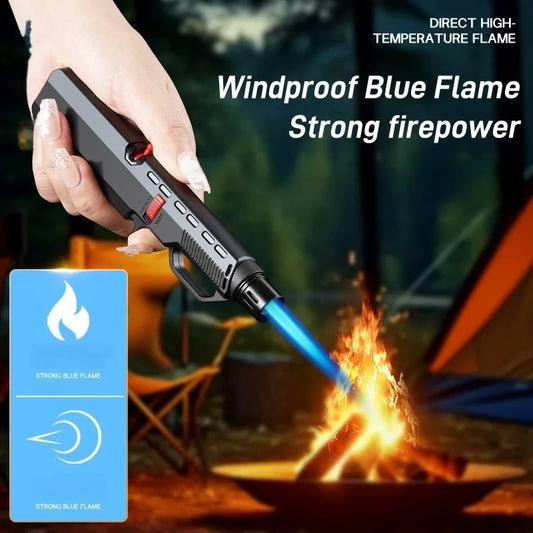 Portable 1800° Torch Jet Lighter Windproof Blue Flame 360 ° Reversible Ignition Butane Igniter for Kitchen BBQ Men's Gift