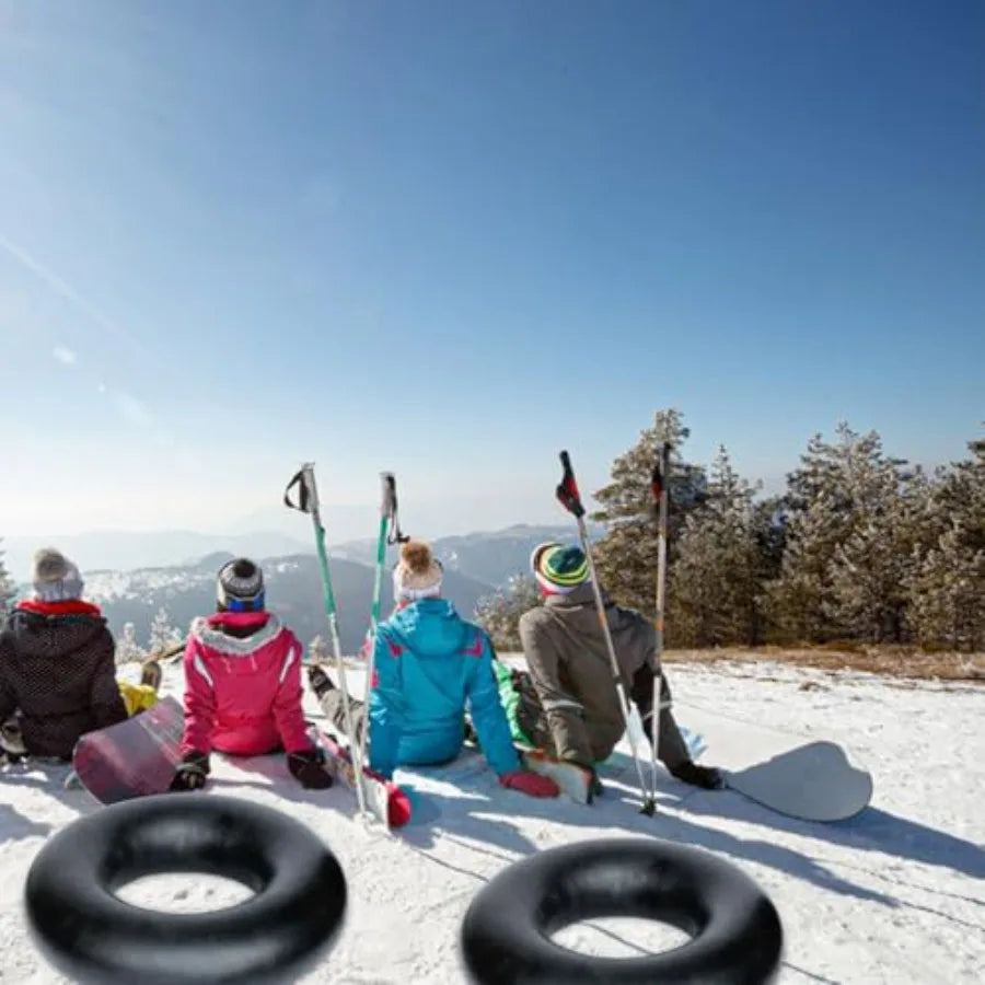 Inflatable Snow Sled Inner Tube 100cm Heavy-Duty Thickened Butyl Rubber Skiing Accessory Portable Snow Tube for Winter Sledding