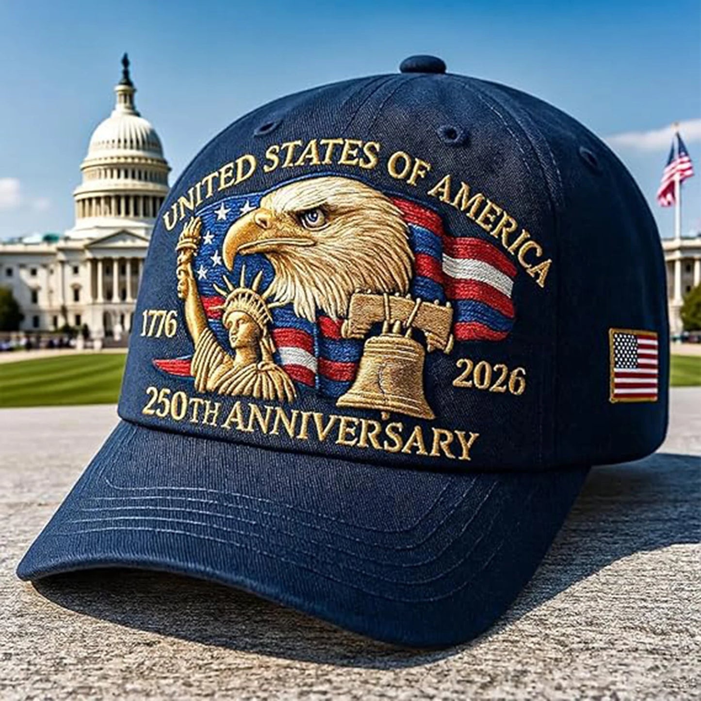 US 250th Anniversary Cap Patriotic Baseball Cap US 250th Anniversary Tribute Hat Trucker Hat for Men and Women