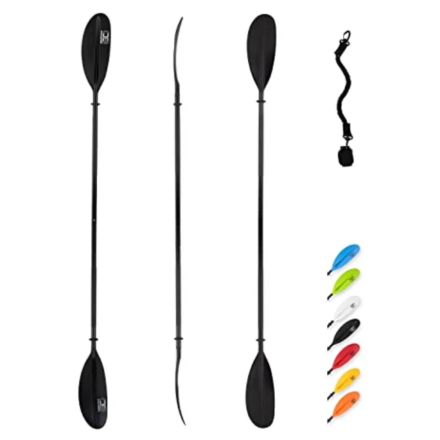 Kayak Paddle 86in/218cm 90.5in/230cm 95in/241cm Alloy Shaft Kayaking Boating Canoeing Oar with Paddle Leash
