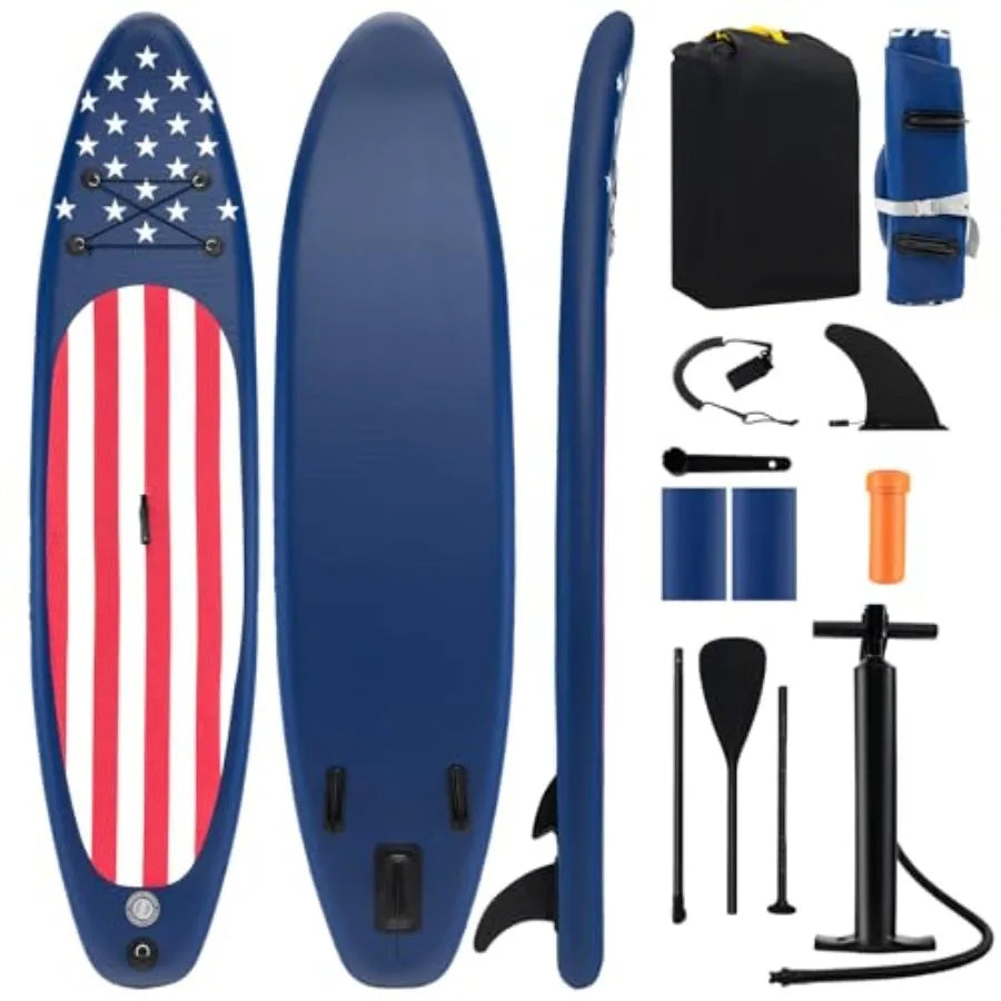 Inflatable Stand Up Paddle Board for surf and calm water use PVC material blue color ultra-stable 10 x 30 design with anti-slip