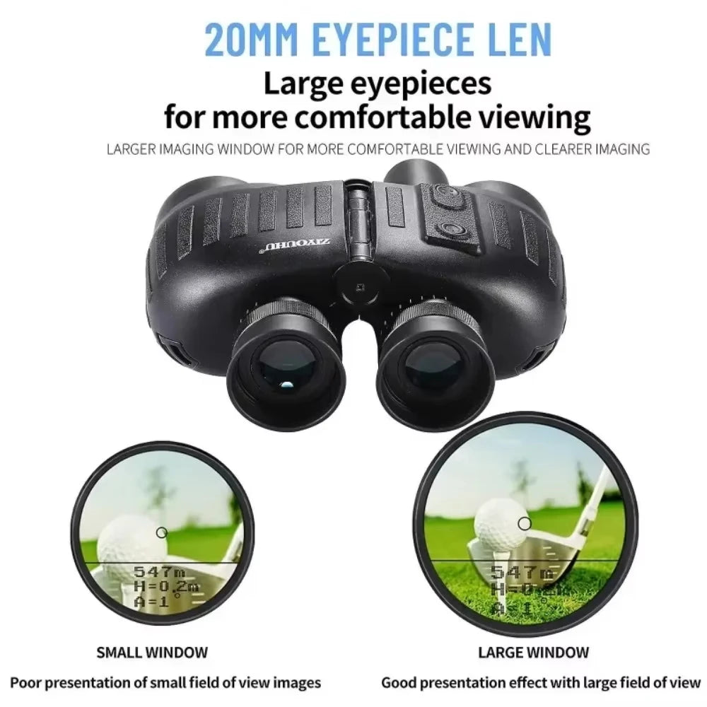GOYOJO 1500m FMC Marine Binoculars for Adults 8X40 Hunting Waterproof Binoculars with Rangefinder Compass IP66