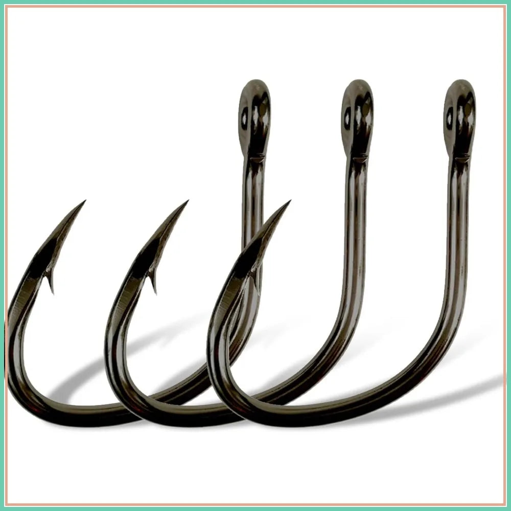 5pcs Premium Grouper Fishing Hooks - Heavy-Duty Circle Hooks for Saltwater Big Fishing Gear, Perfect for Big Game Tackle