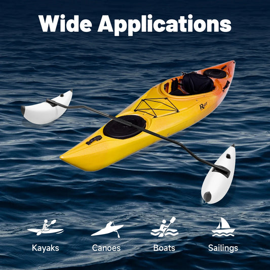 2 Pvc Banana-Shaped Kayak Outrigger with Dual Valves, Portable Adjustable Sidekicks Kayak Stabilizers Outriggers Kits