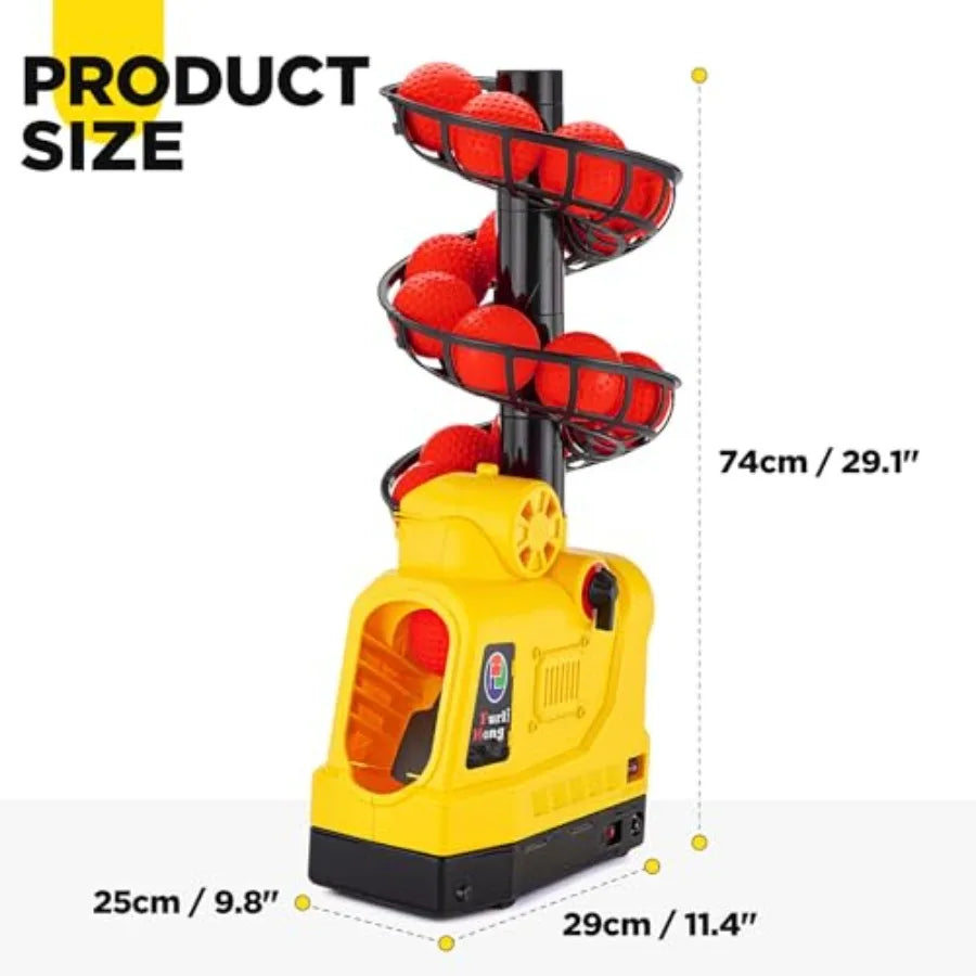 Baseball Pickleball Tennis Cricket toss machine for outdoor training 681TPCBH with auto oscillation 4 distance gears adjustable