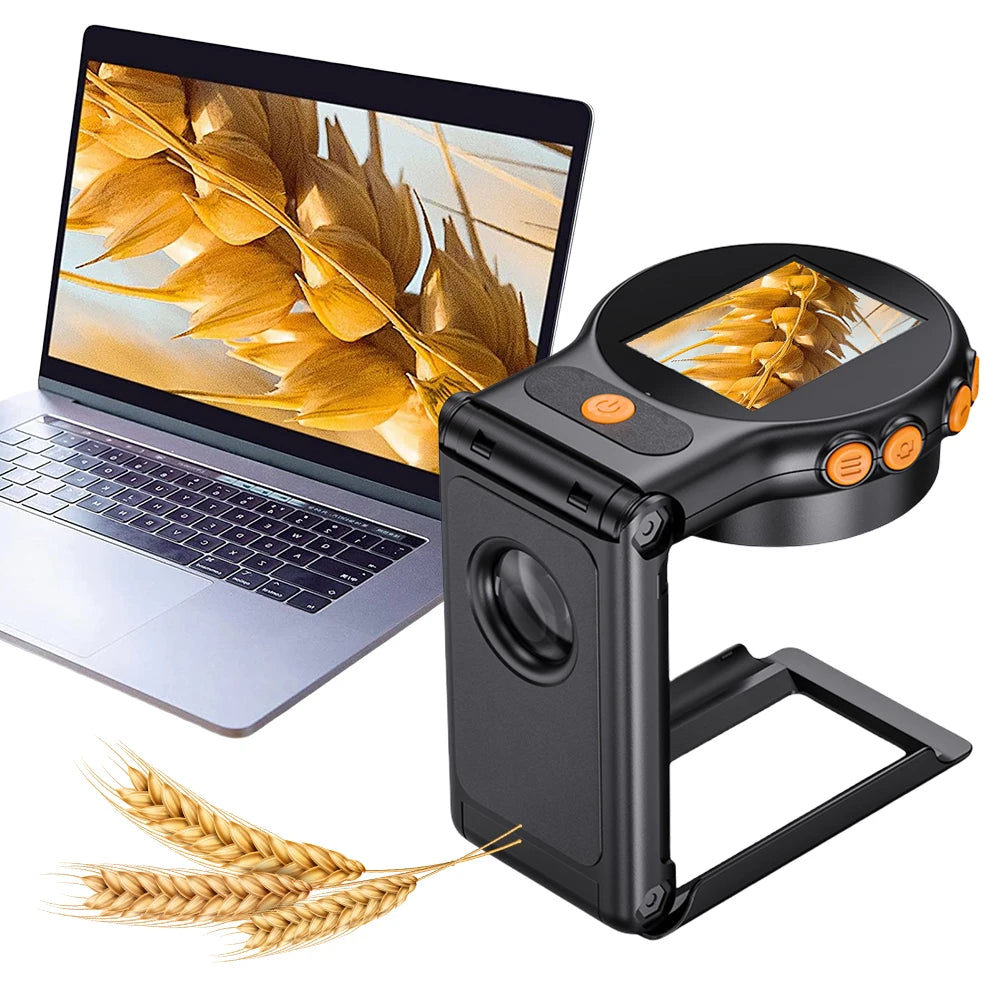 500X Magnification Digital Microscope 2Inch IPS Screen HD Electronic Coin Magnifier Magnifying Glass for Jewelry Watch Repair