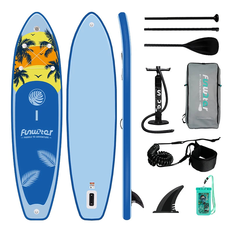 FUNWATER Inflatable Paddle Board Ultra-Light Stand-Up Paddle Board Surfboard for All Skill Levels With SUP Accessories 320-350cm